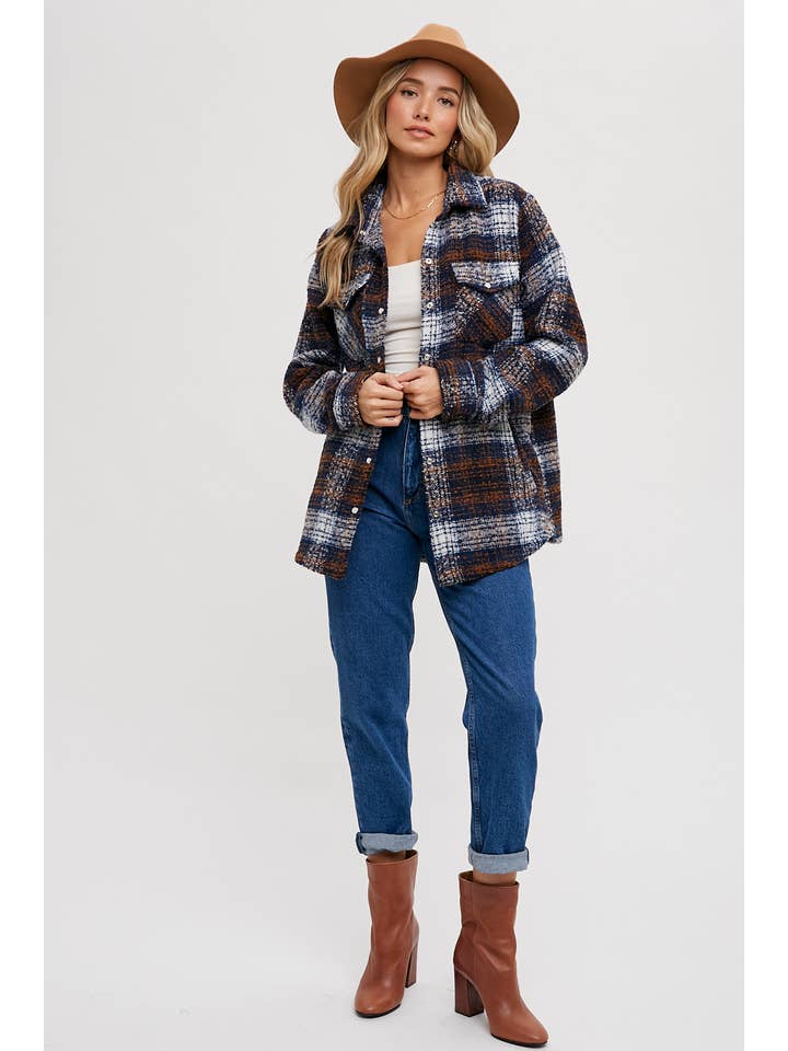 Bluivy - Wholesale Shirt Jacket/Shacket - Women's - BUTTON DOWN FLANNEL SHACKET4