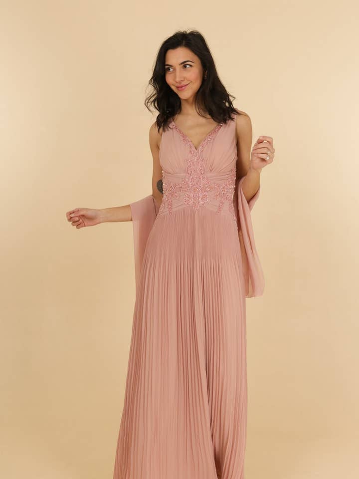 Floral Embroidered Evening Long Dress R8237 for wholesale by Lautinel