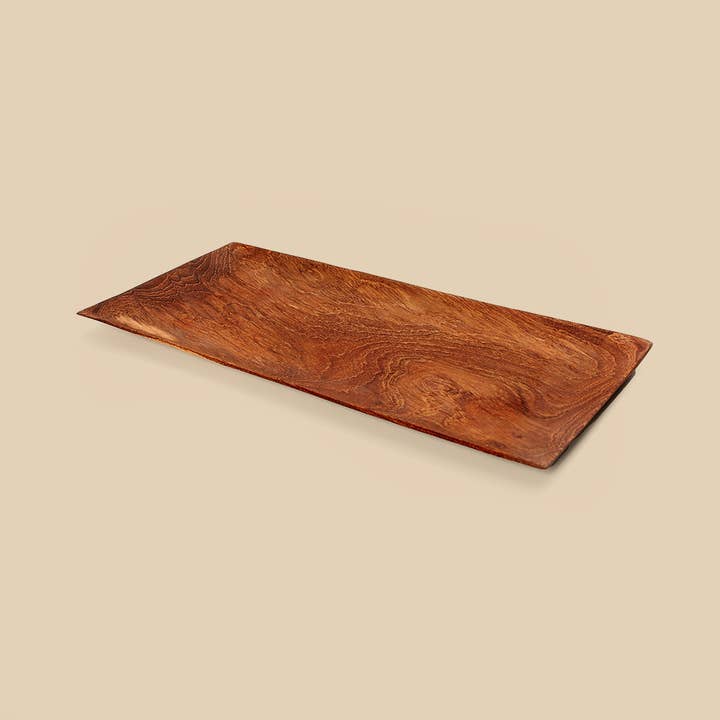 Bazar Bizar Living – wholesale Dekorativ tallrik/fat/skål – Teakrotssushi-tallriken - M2