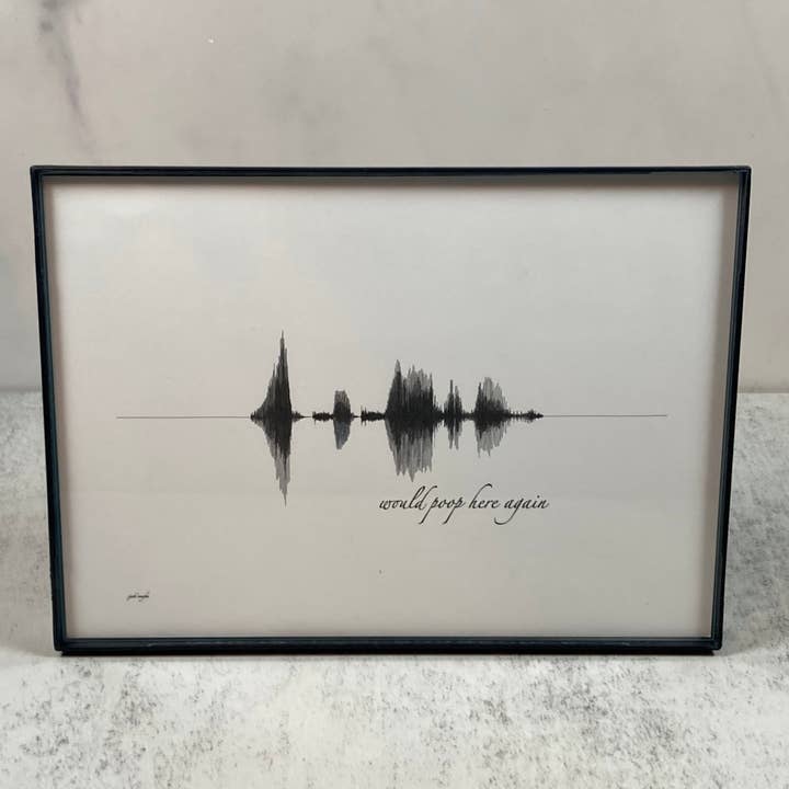 Skulle bajsa här igen Soundwave Inramad väggkonst 5x7in Modern för wholesale av The Soundwave Booth