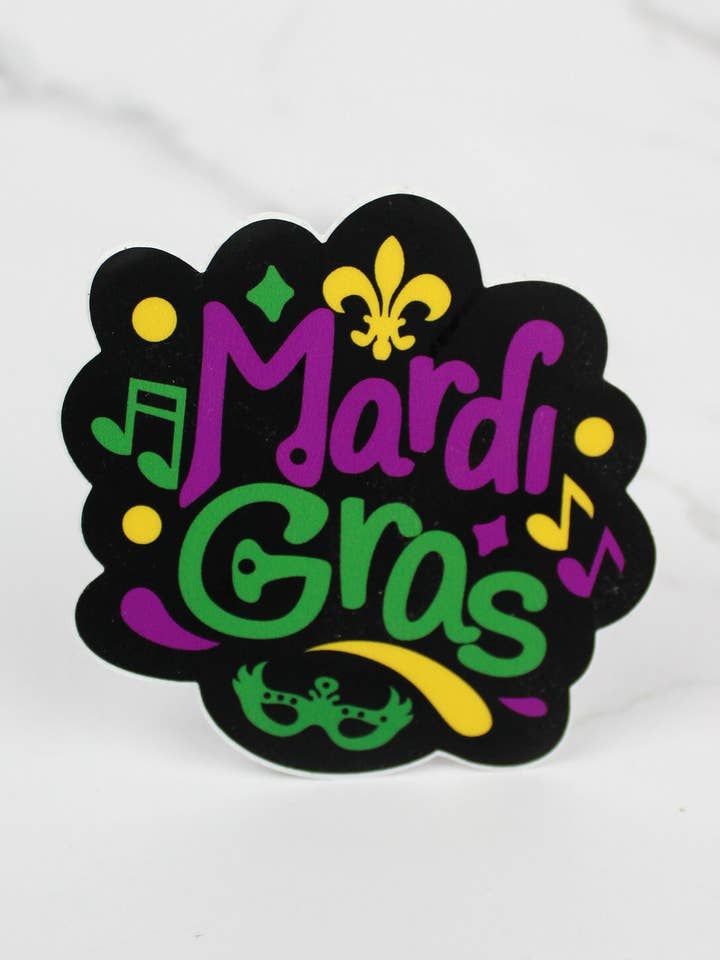 Mardi Gras Sticker for wholesale by Megan's Design Lab