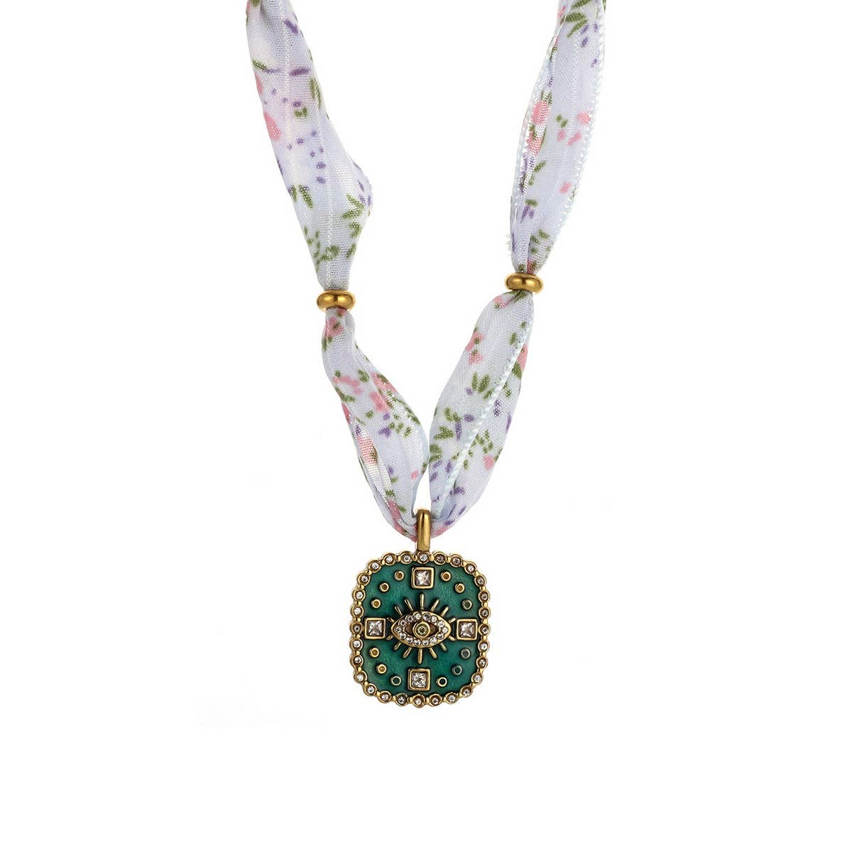 ACCITY - Wholesale Pendant/Charm Necklace - Original Silk Scarf Necklace with Colorful Charm_CWMM88152