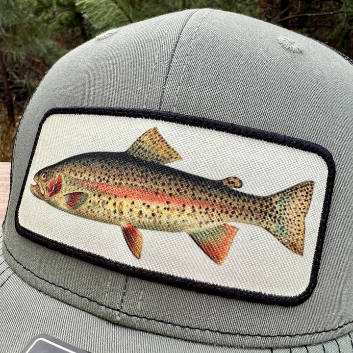 208 Tees - Wholesale Trucker Hat - Men's - Rainbow Trout Fishing Hat - Richardson Loden Green/Black