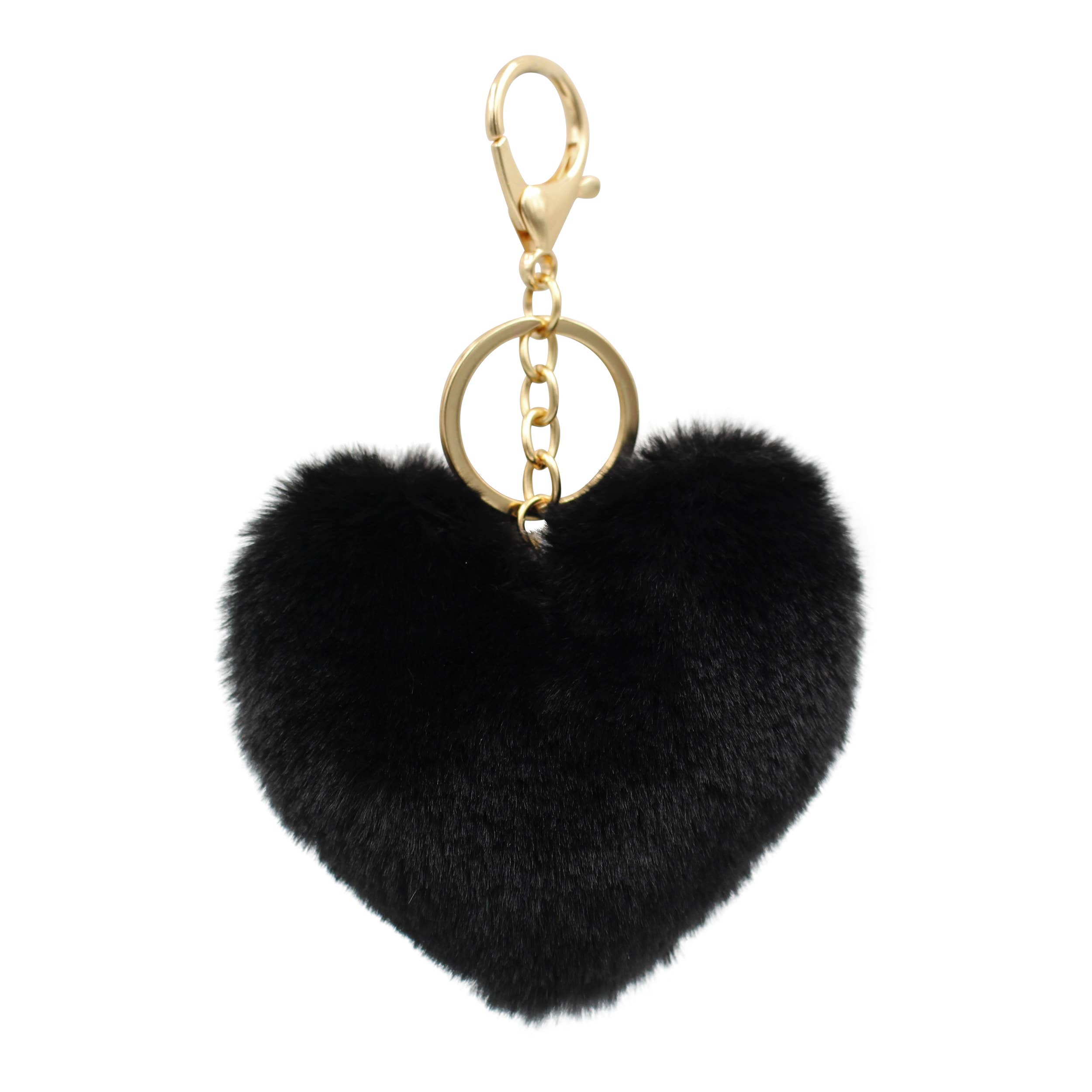 Real Sic – wholesale Keychain – Unisex – Pom Pom Fuzzy  Heart Key Chain for girl's bag and purse0