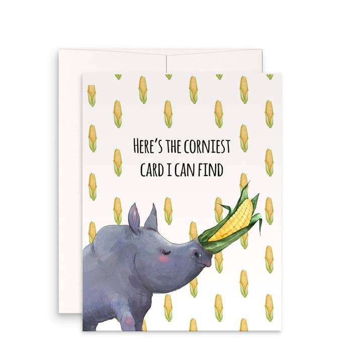 Rhino Corny Card - Funny Love Card for wholesale by Liyana Studio