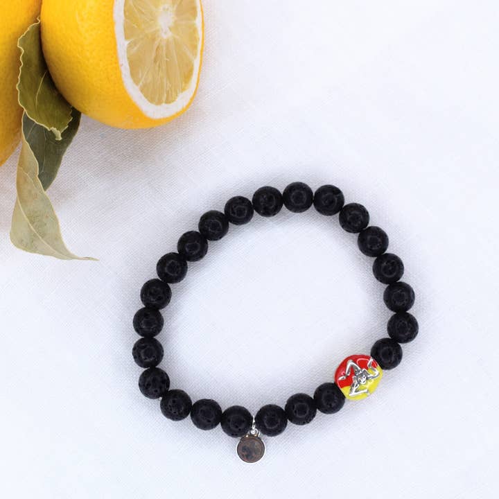 Mens Black Lava with Sicilian Trinacria Flag for wholesale by Oriana Lamarca Designs