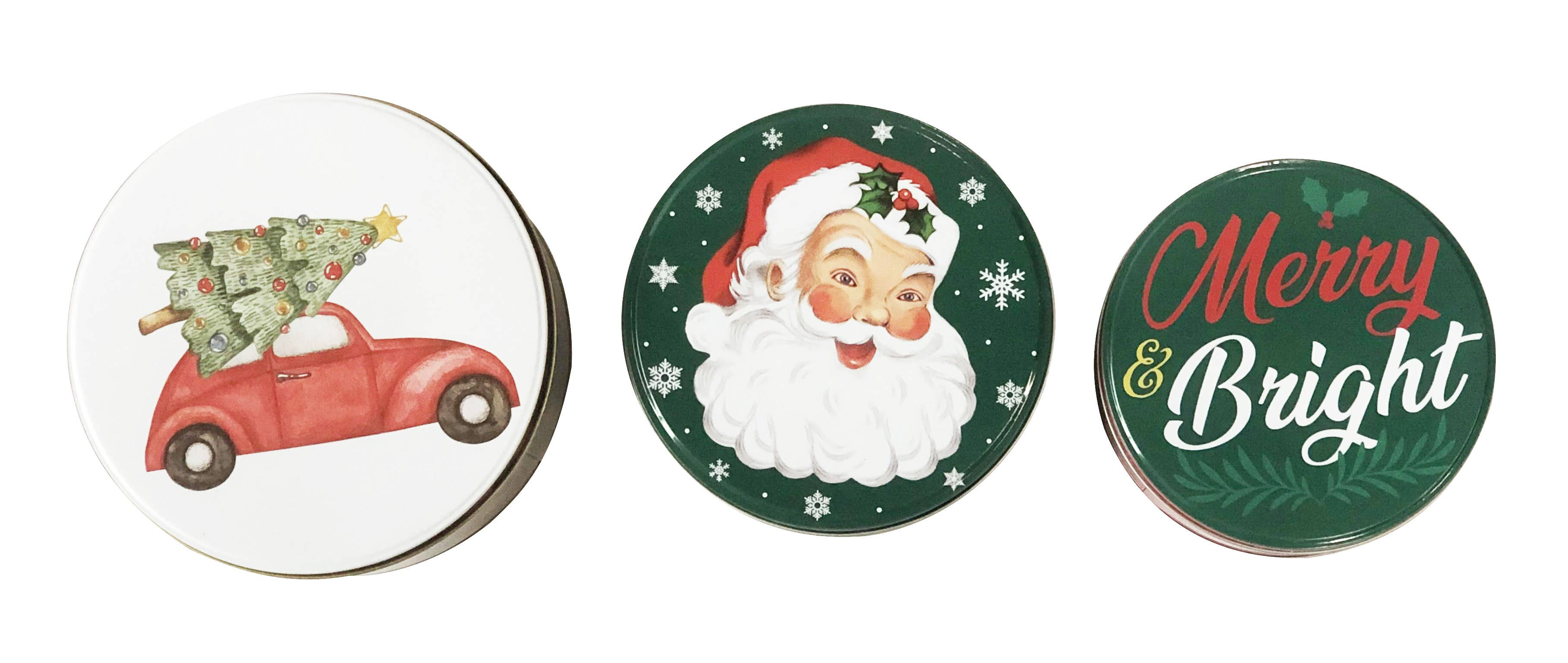 DAHO - Wholesale Cookie Jar - DaHo Christmas 3pc Set Round Cookie Tin 3ASST1