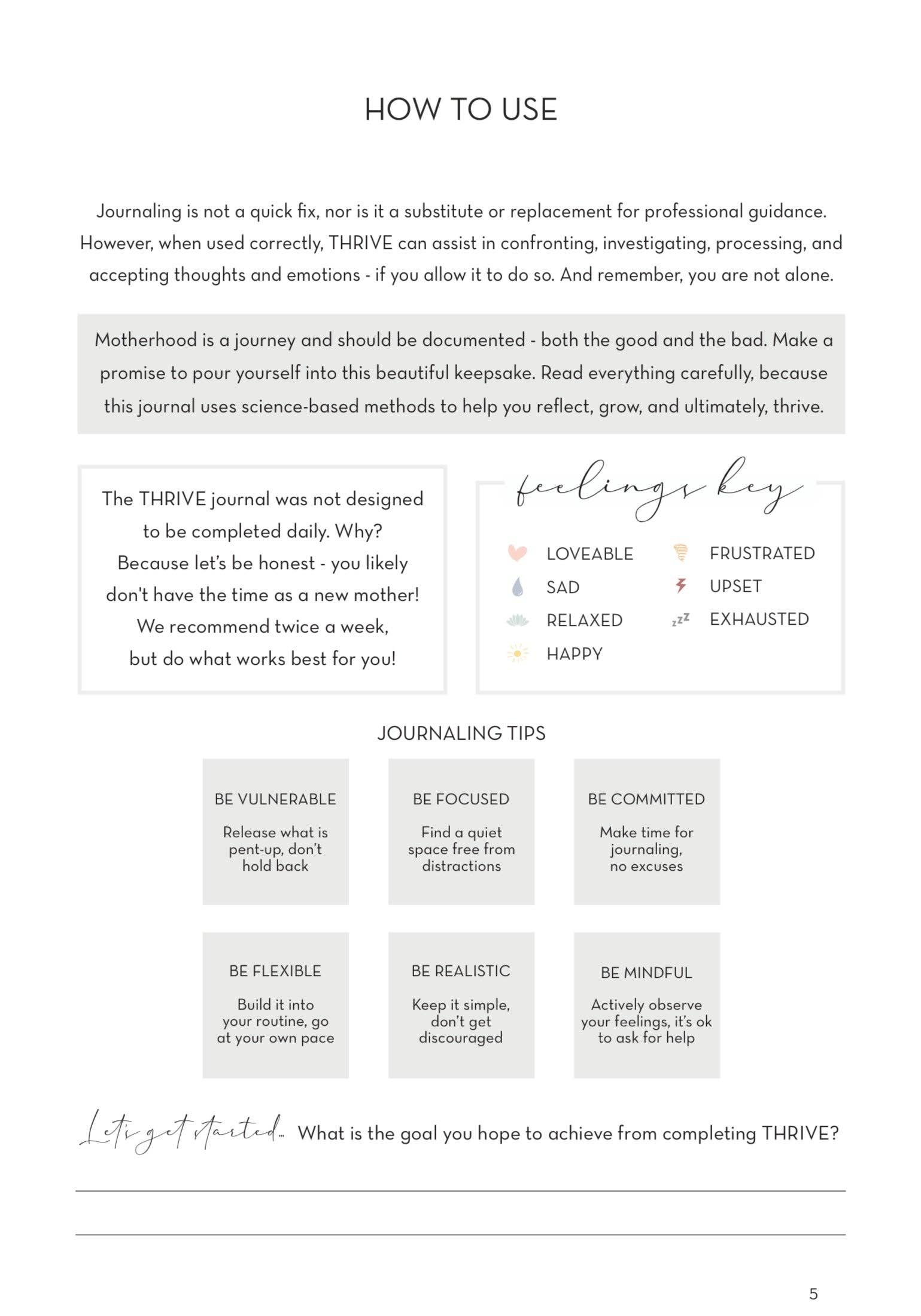 Gather + Company - Wholesale Journal/Diary - Maternity - THRIVE - A Postpartum Journal5