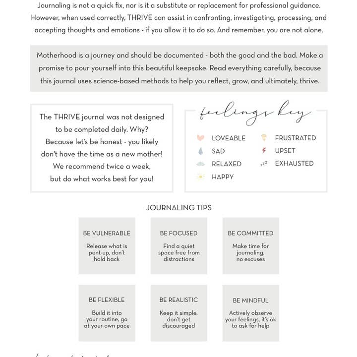 Gather + Company - Wholesale Journal/Diary - Maternity - THRIVE - A Postpartum Journal5