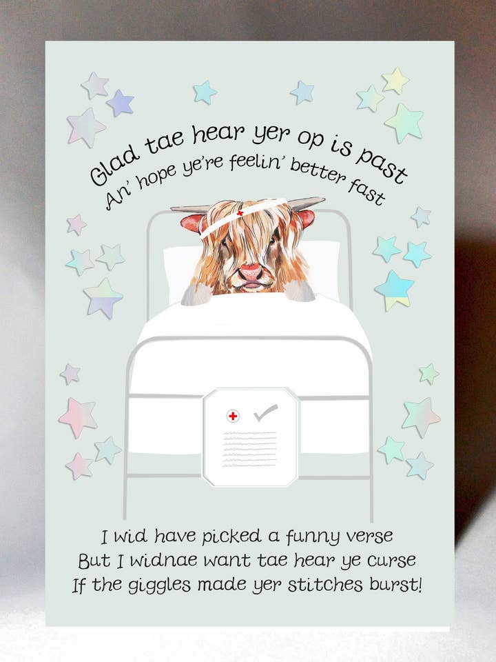 Prompt rétablissement carte de vœux avec effet holographique en surbrillance pour la vente par Wee Wishes