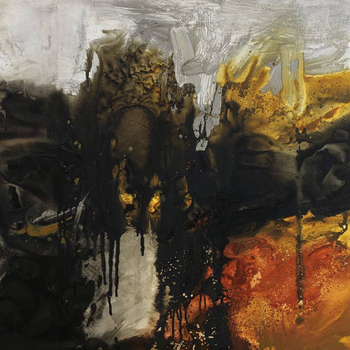 #100603 <br> Abstract Art Canvas Print<br> Title: Guarded Heart for wholesale by Michel Keck LLC