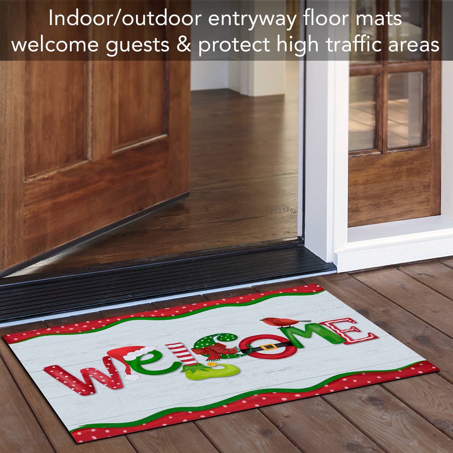 CounterArt/Highland Home/Thirstystone – Engroshandel Dørmåtte – Julen Velkommen Indendørs/Udendørs Entryway Mat3