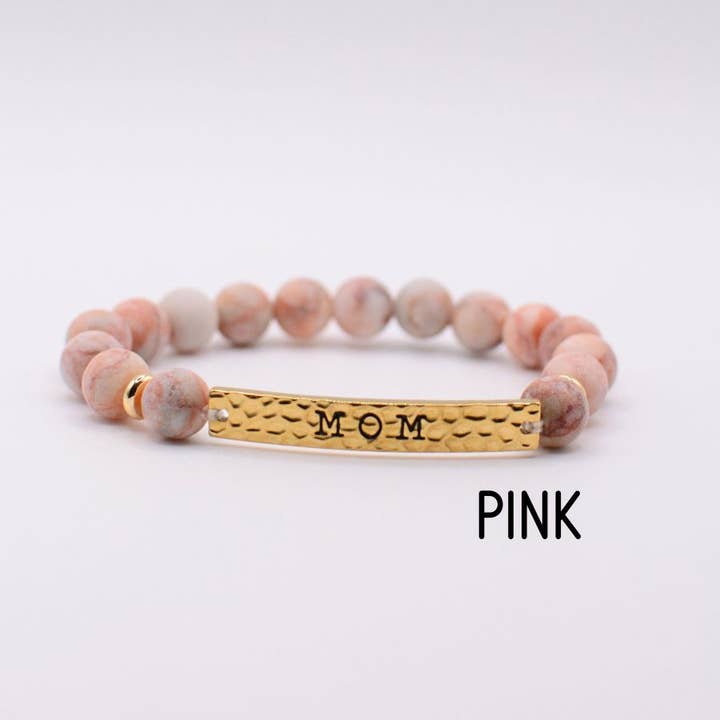 Two and Crew - Wholesale Beaded Bracelet - MOM stone stretch bracelet motherhood jewelry mothers day