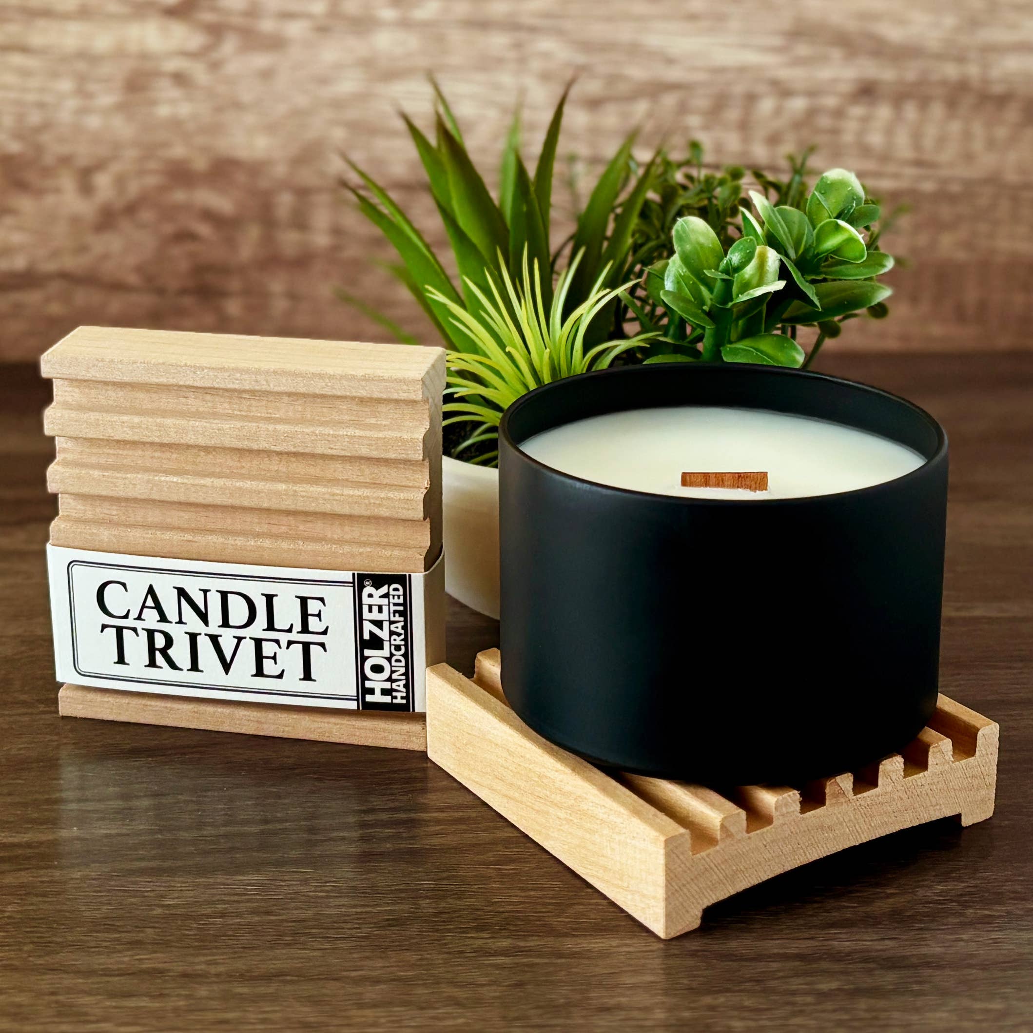 Holzer Handcrafted ® - Wholesale Jar/Filled Candle - Wood Wick Candle Lakeside Spa Retreat - Driftwood + Juniper + Vetiver Scented | Natural | Hand-poured Coconut Soy Wax | 6 oz Modern Black Tin with Lid | Handmade | Non-toxic Phthalate-free Luxury Fragrance10