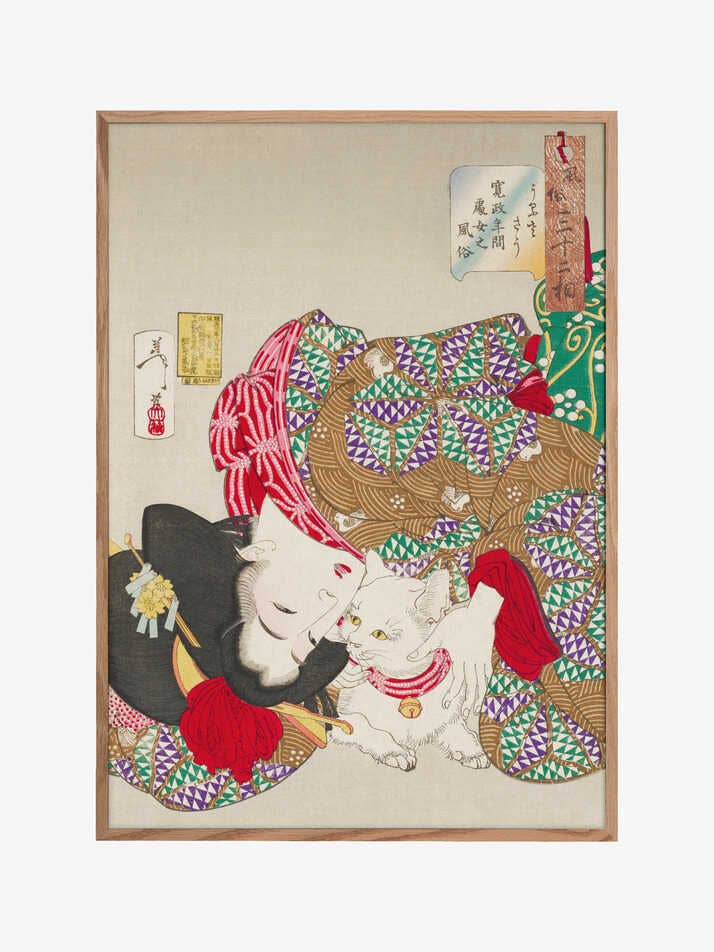 Kvinde med kæledyr Kansei-æraen (1888) af Tsukioka Yoshitoshi for engroshandel hos Pictufy Wholesale
