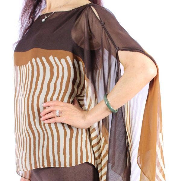 The Magic Scarf Company - Vendita all'ingrosso Poncho - Donna - Poncho/Cappa setosa con sei bottoni31
