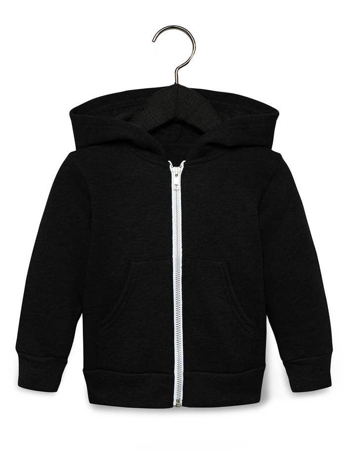 Total Apparel - Wholesale Hoodie - Kids - Bella + Canvas 3739T - Toddler Full-Zip Hooded Sweatshirt