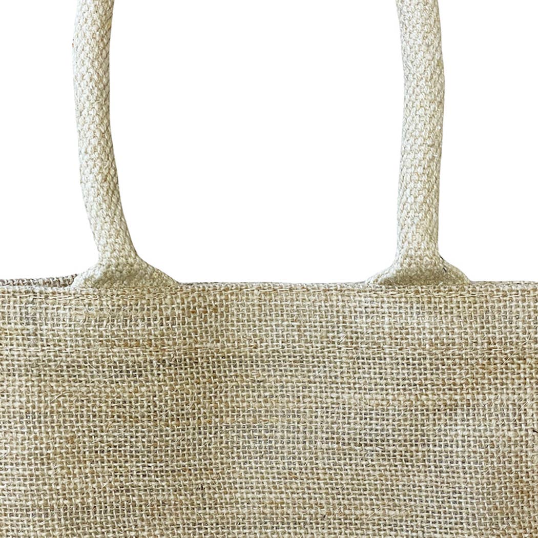 Naturale Borsa tote piccola in juta personalizzata con logo/testo in vendita all'ingrosso su Faire6