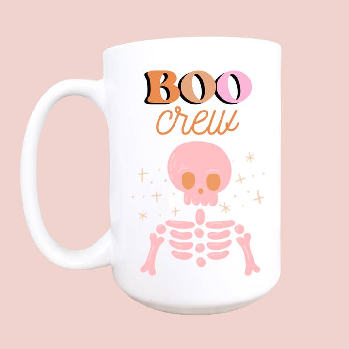 15oz Boo crew ceramic coffee mug, Halloween mug, Halloween for wholesale by Mug and Mini