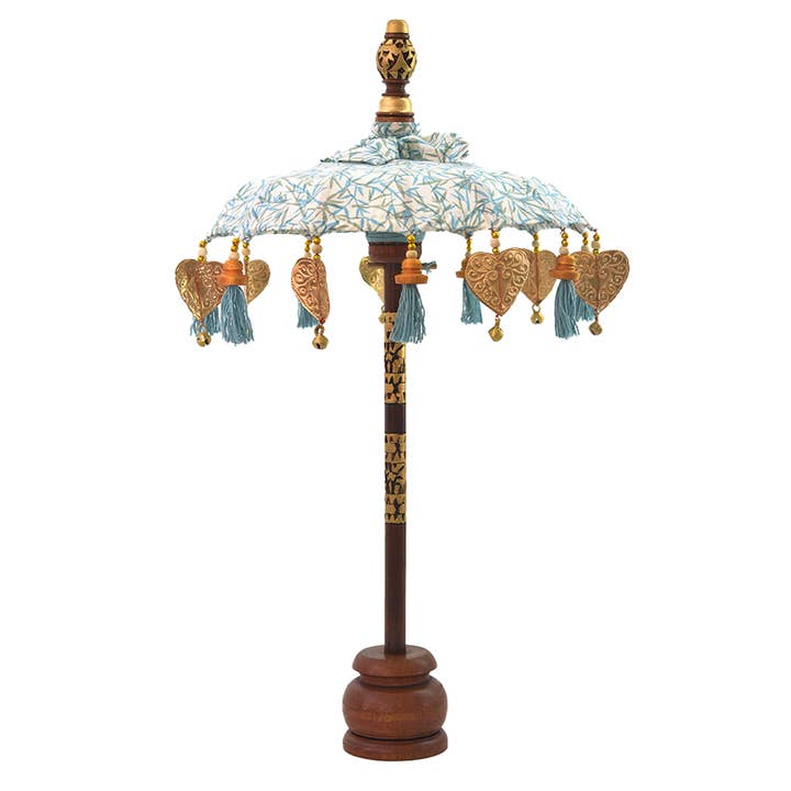 Balinese Umbrella Mini | Bamboo Blue for wholesale by Balizen by zen zen garden home