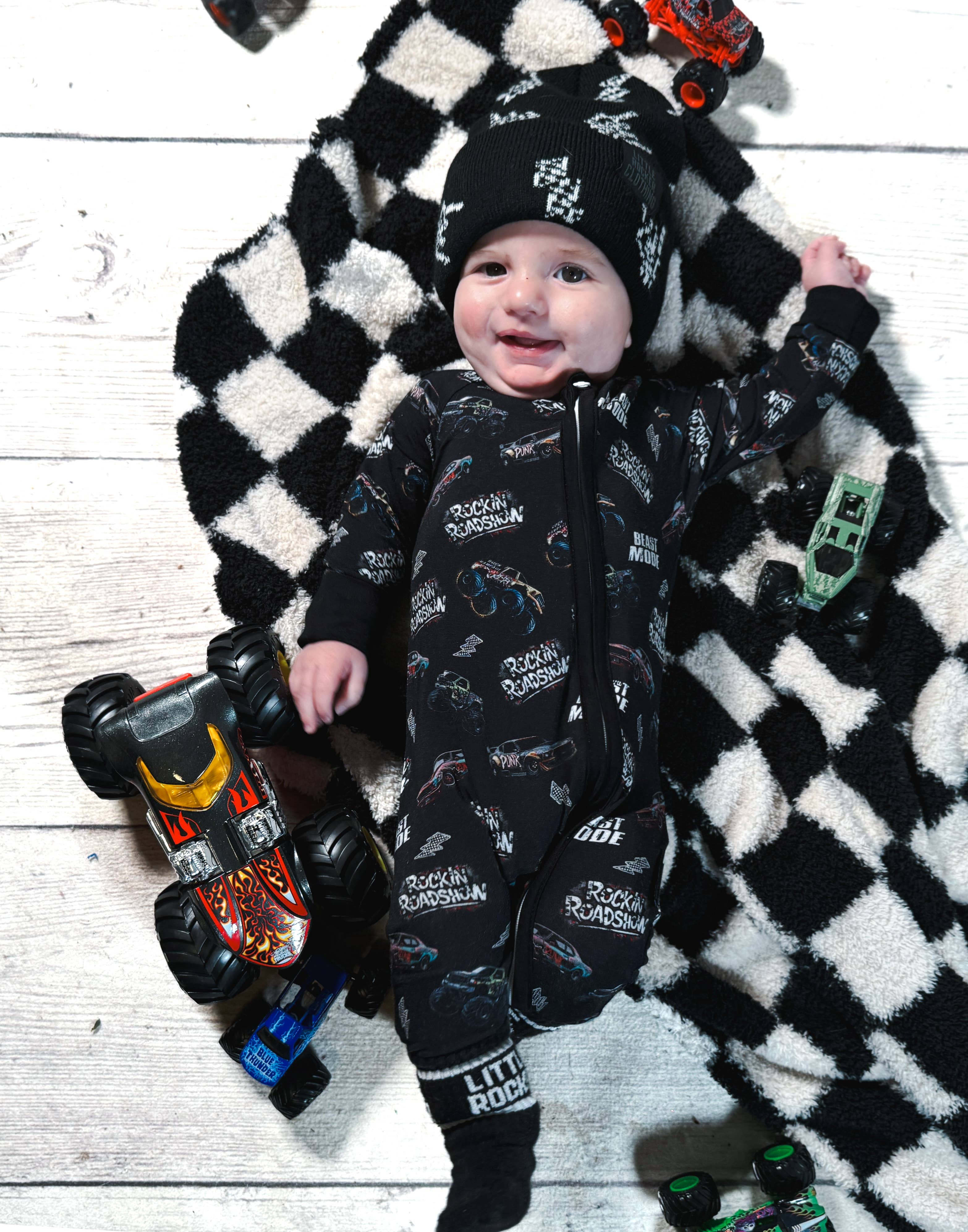 Little Rocker Clothing - Wholesale Jumpsuit - Baby - Chaos On Wheels Zippie0