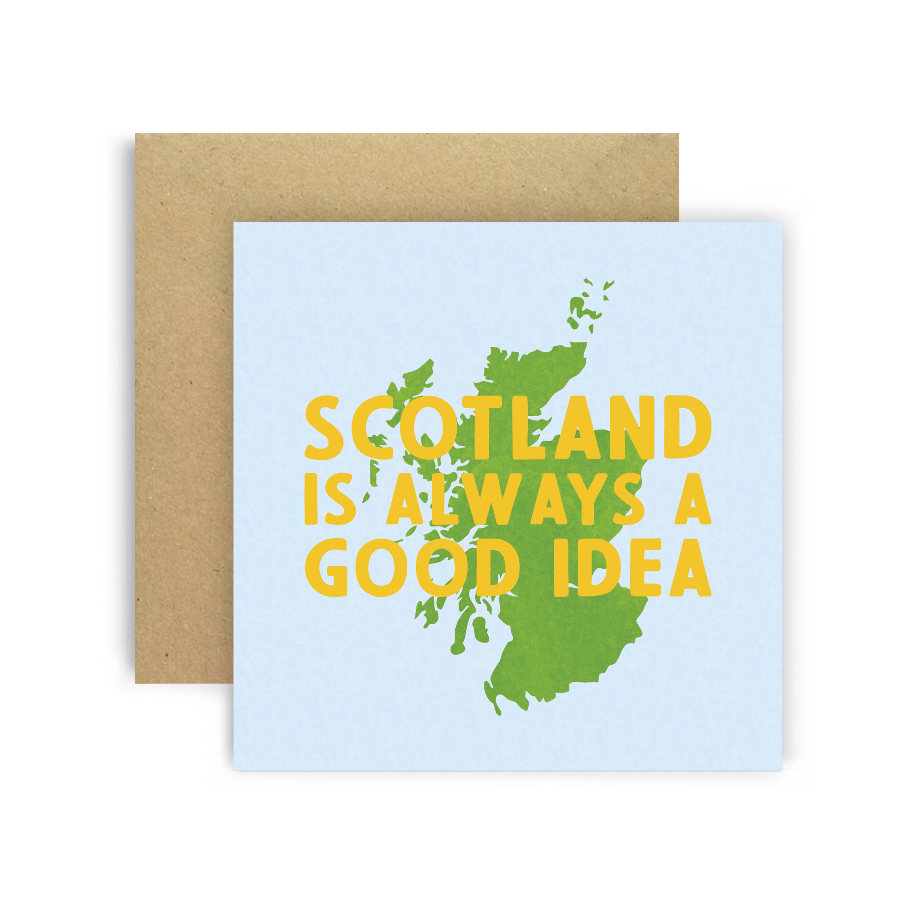 Huxters – wholesale Everyday greeting card – Scotland Map Greeting Card – Always a Good Idea0