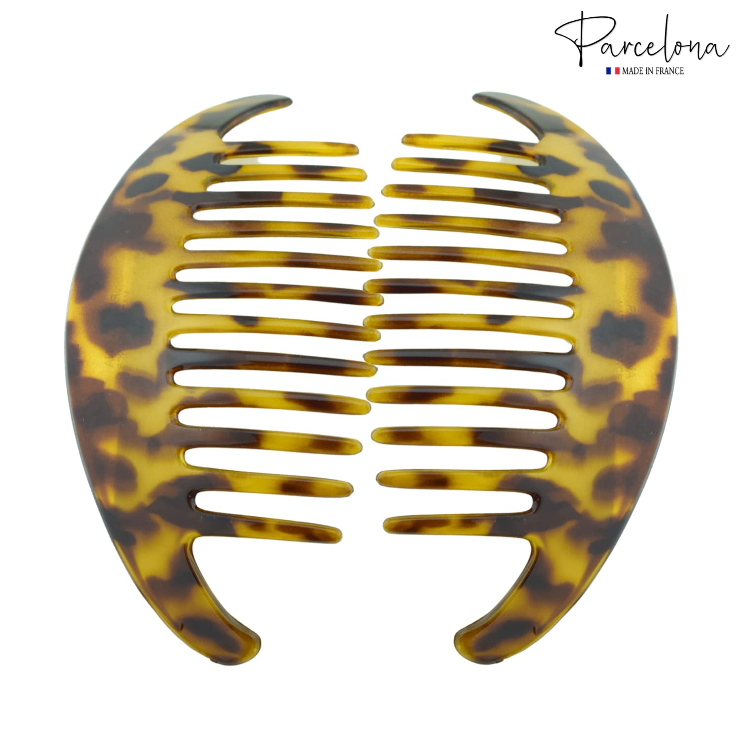 Parcelona - Wholesale Hair Brush/Comb - Parcelona French Alice Large Celluloid 12 Teeth Side Hair Combs for Women 2 Pcs4