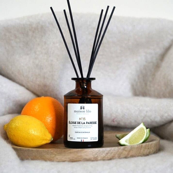 Scented bouquet rattan sticks N15 Praise of laziness 180ml for wholesale by Maison Lilo