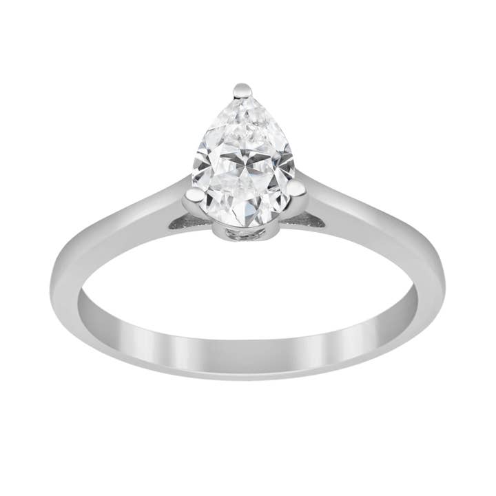 Anel de Prata Esterlina 925 com Diamante Moissanite em Forma de Pêra de 0,75Ct por atacado de Star Joya