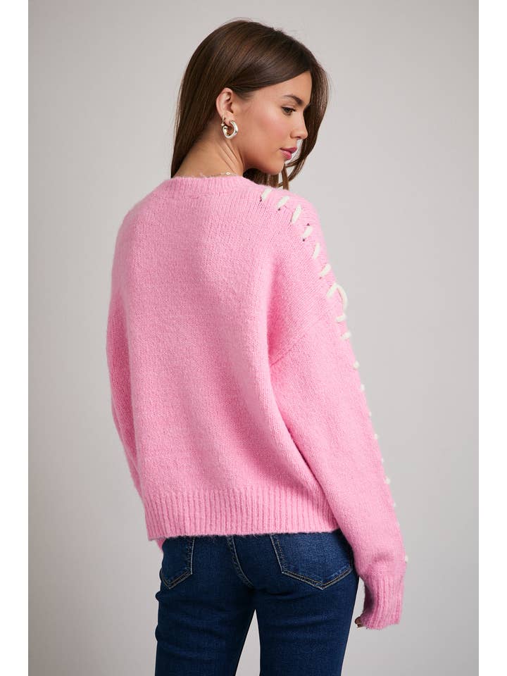 LE LIS - Wholesale Knit Sweater - Women's - STITCH DETAIL SWEATER TOP11