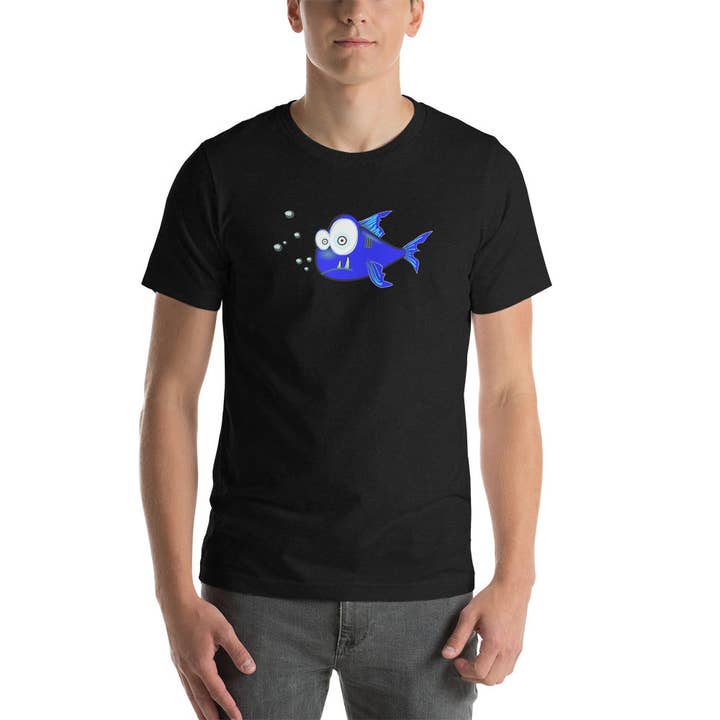 Süßer blauer Fisch Unisex-T-Shirt für den Großhandel von Souverista
