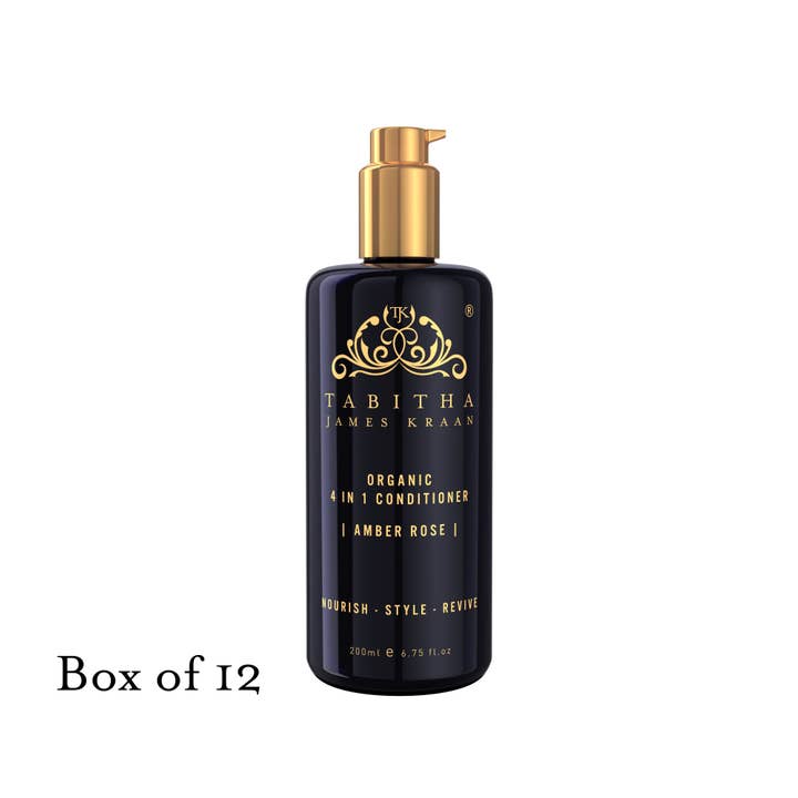 4 in 1 Amber Rose Conditioner Luxury Edition - Box of 12 for wholesale by Tabitha JK British Luxury Organic Hair Care