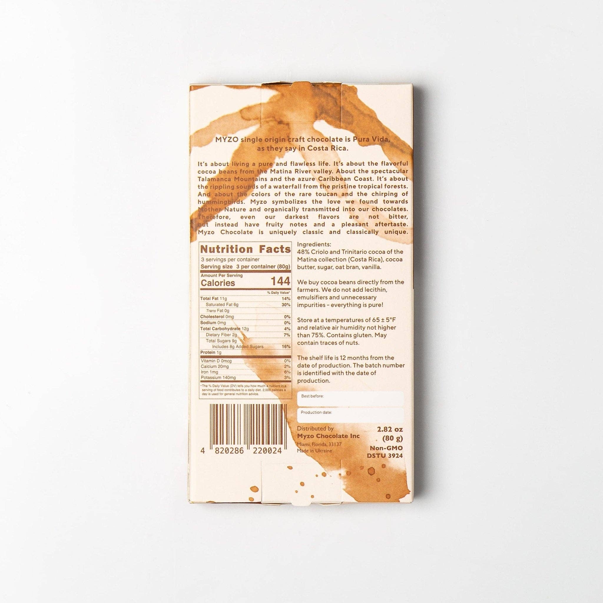 Myzo Chocolate - Wholesale Chocolate Bar - MYZO Oat Milk Chocolate | 48% Vegan Bar with Single-Origin Cacao3