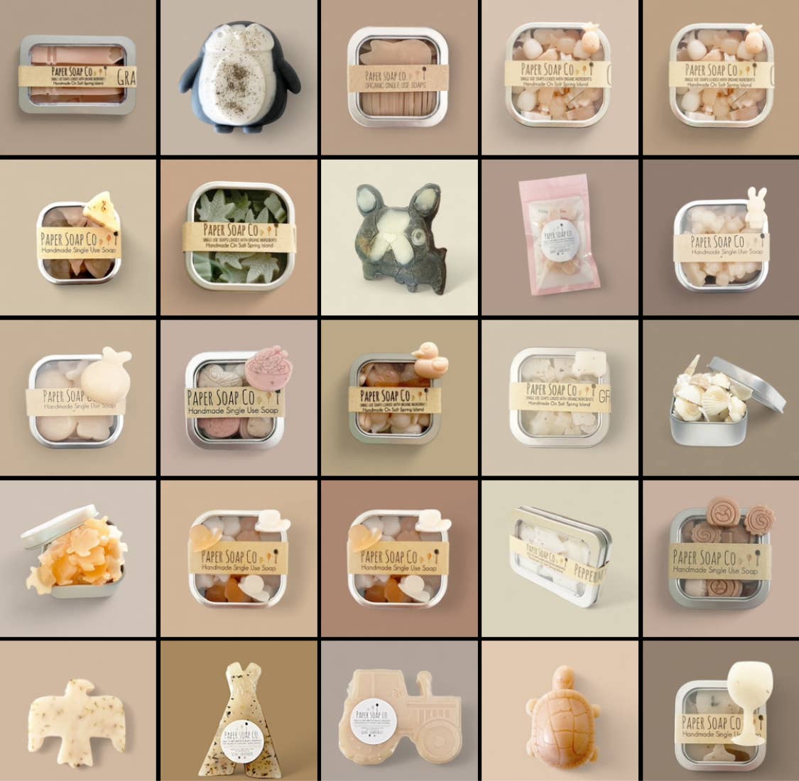 Paper Soap Co - Wholesale Bar Soap - Coffee - Mini Soap pack 8