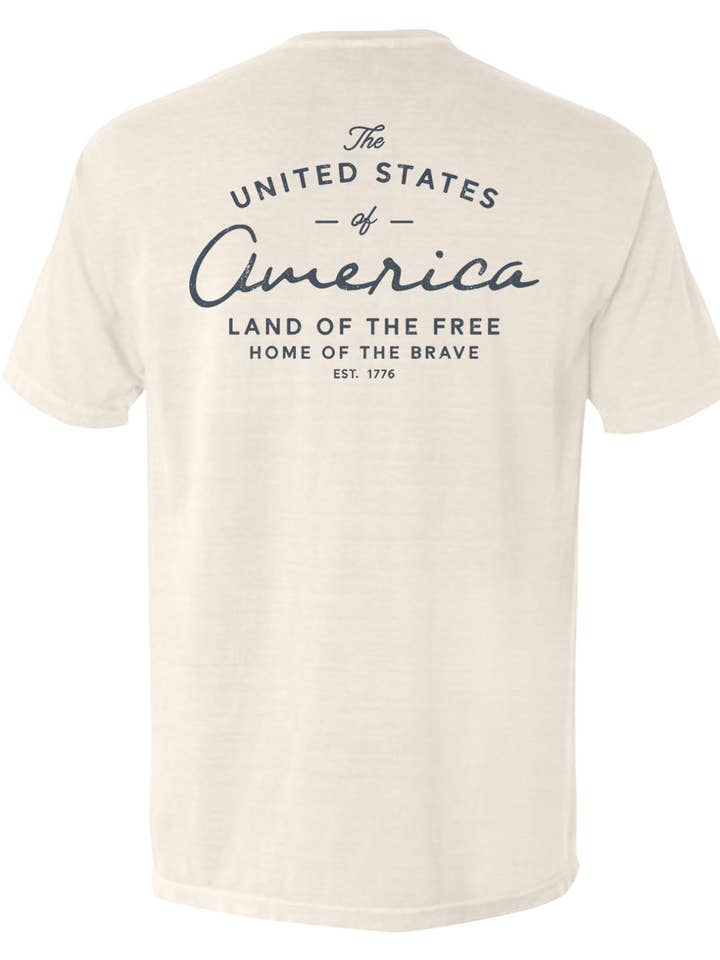 Shield Republic - Wholesale Screen printed t-shirt – Men′s - United States Of America Pocket Tee0