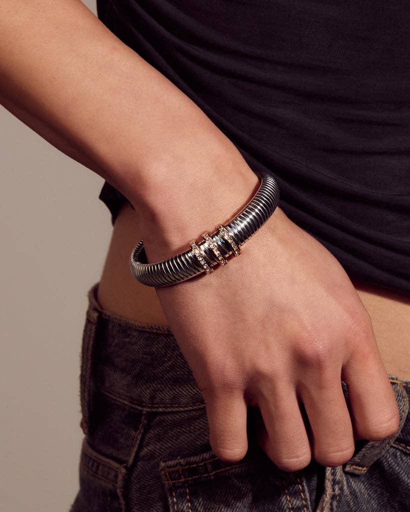 Luv AJ - Wholesale Link & Chain Bracelet - Pave Trio Snake Chain Bracelet6