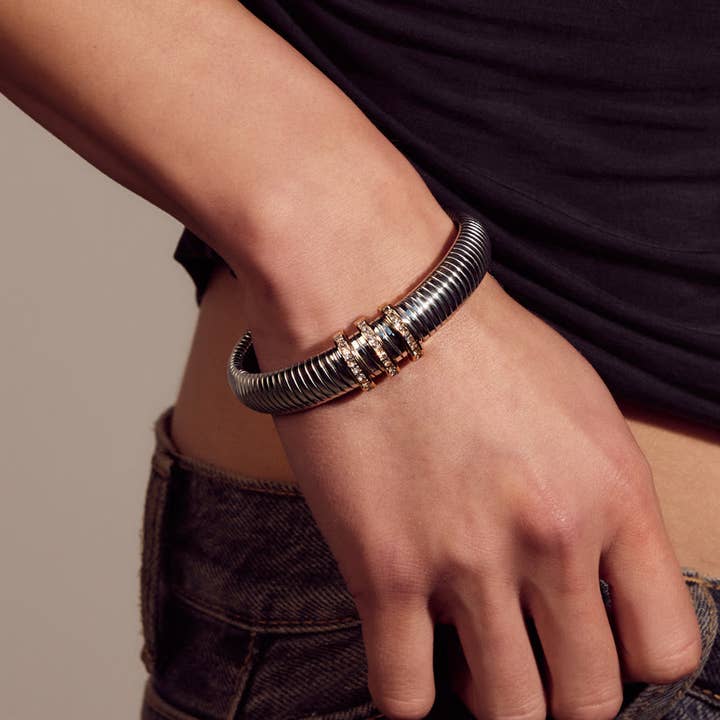 Luv AJ - Wholesale Link & Chain Bracelet - Pave Trio Snake Chain Bracelet6