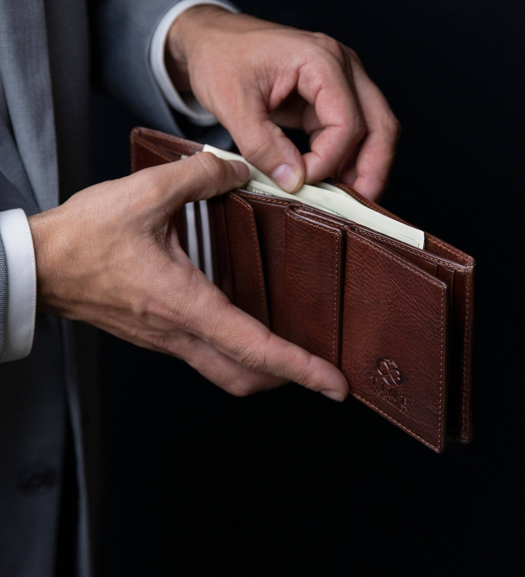 Time Resistance - Wholesale Wallet - Men's - Leather Bifold Wallet - Daniel43