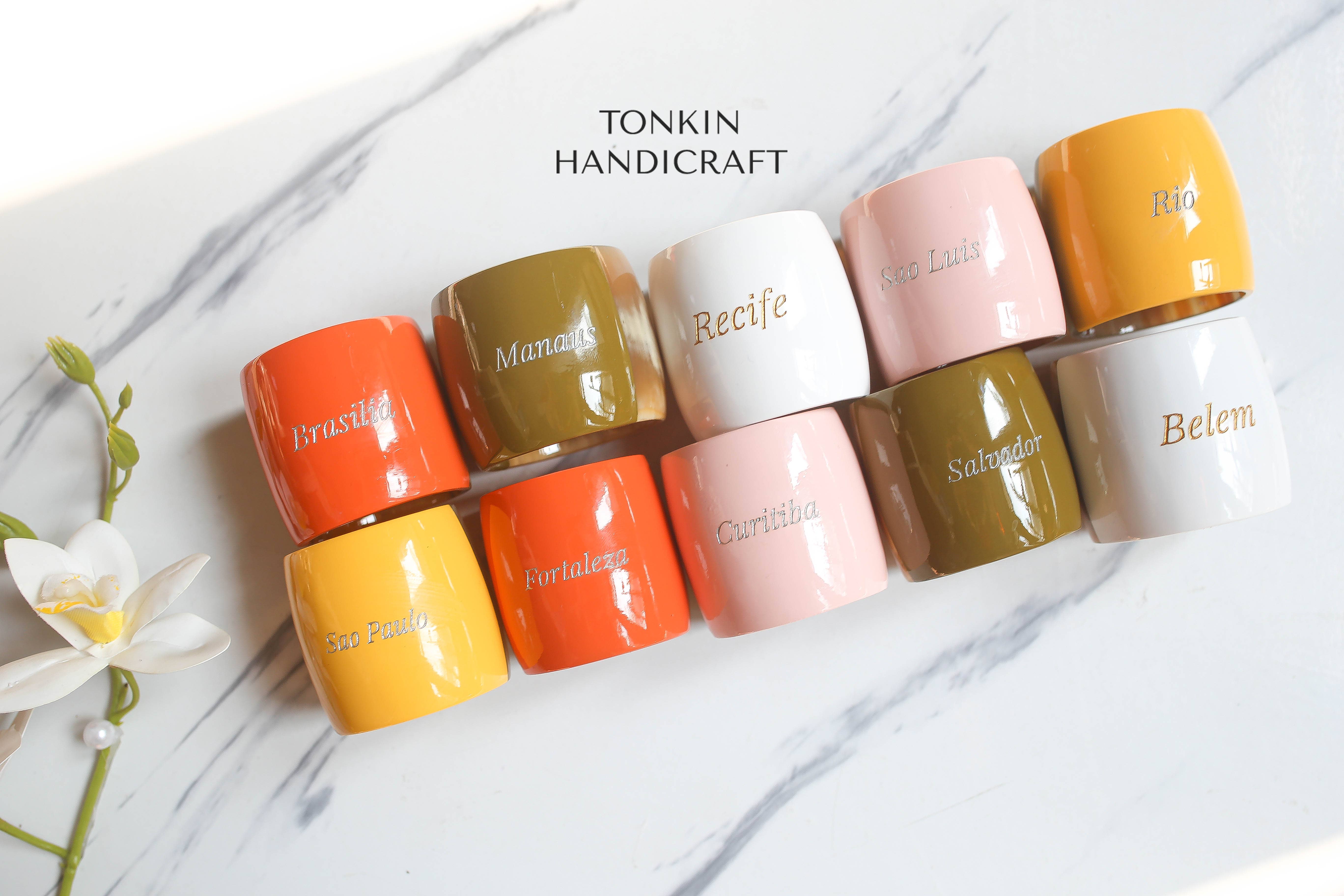 Tonkin Handicraft - Wholesale Napkin Ring - Lacquer Buffalo Horn Long Napkin Ring8