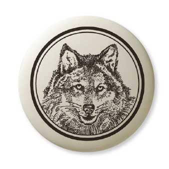 Confezione regalo pendente in porcellana Grey Wolf 2 per la vendita all'ingrosso da parte di Touchstone Pottery