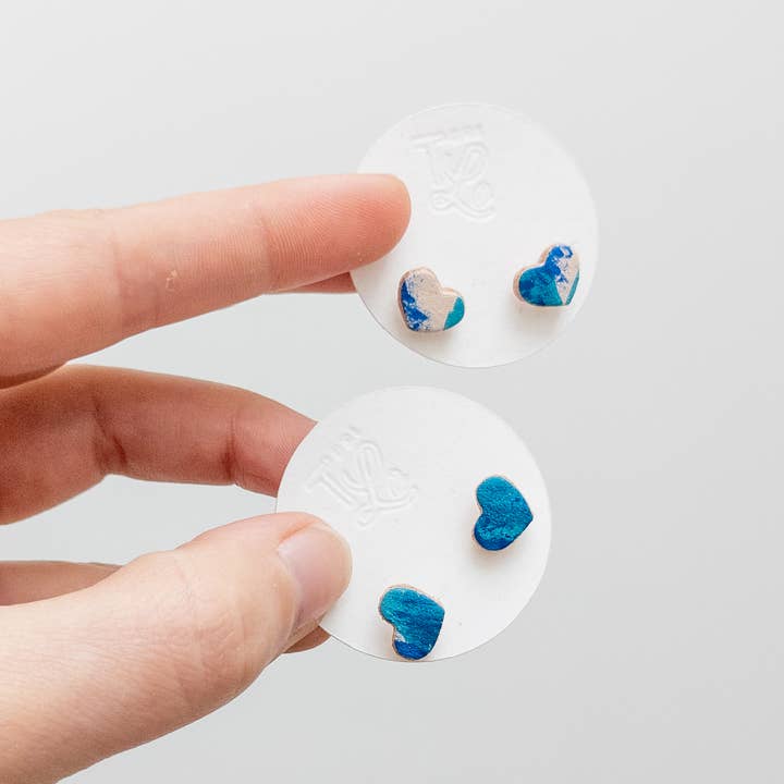 Tori Lo Designs - Wholesale Stud/Post Earrings - Heart Leather Stud Earrings - Multiple Colours