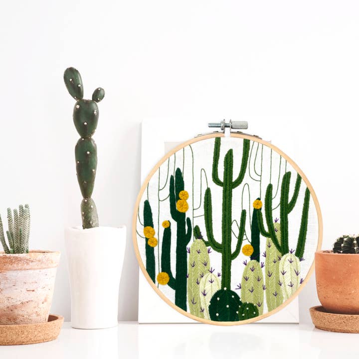 Embroidery and Sage - Wholesale Embroidery/Cross Stitch Supplies - Cactus Bloom - embroidery kit