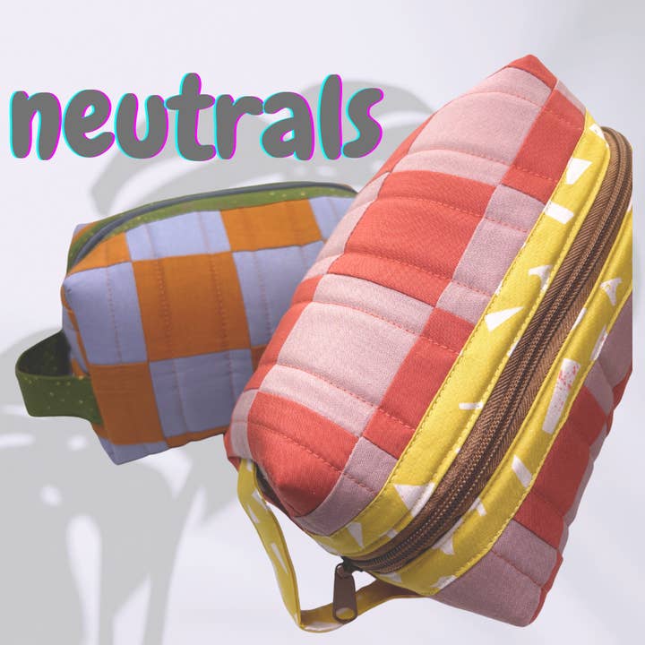 Zipped & Printed - Wholesale Toiletry Bag - Women's - Quilted Boxy Pouch (Cosmetics Pouch, Toiletry Bag, Dopp Kit)2