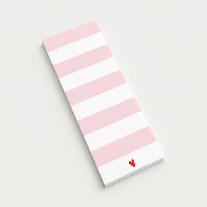 Enchanted Farie Designs - Wholesale Notepad - Pink Striped Heart Notepad0