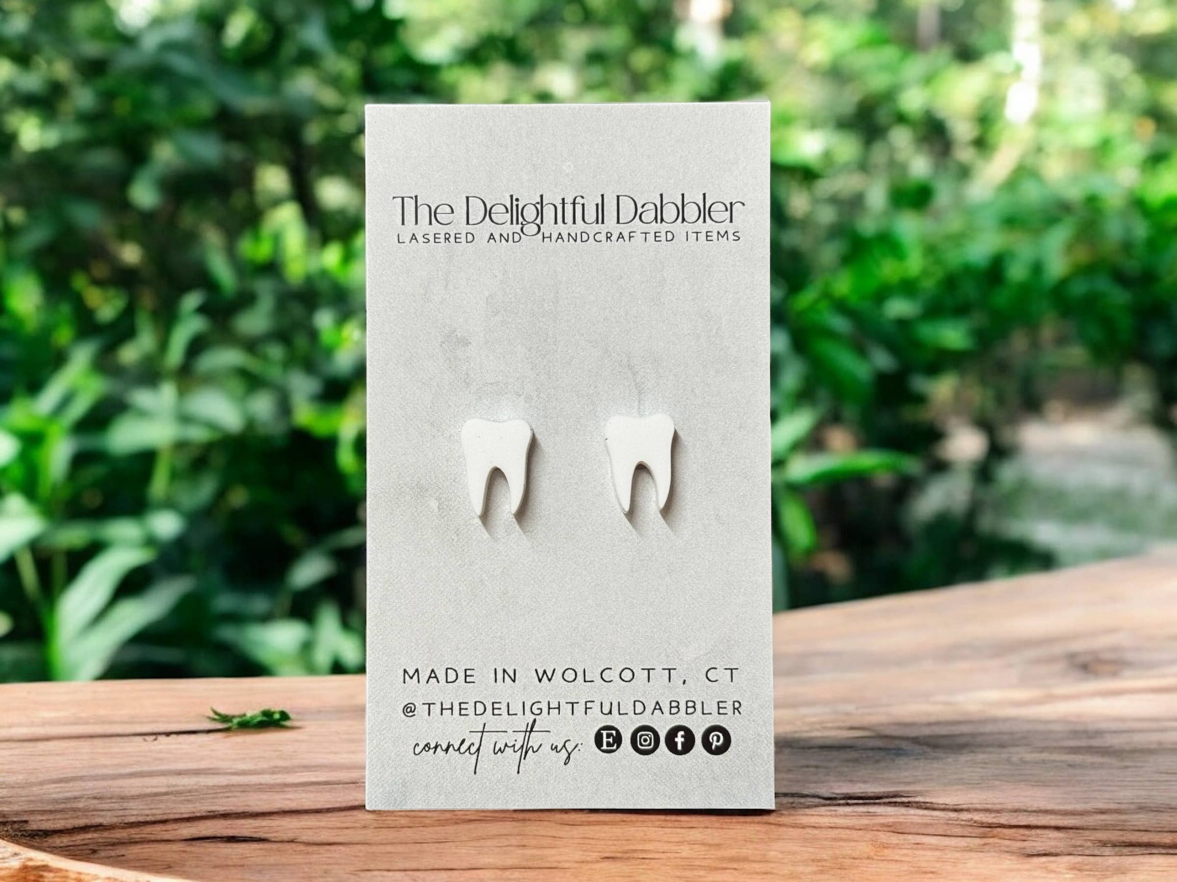 The Delightful Dabbler LLC - Wholesale Stud/Post Earrings - Tooth Shaped Studs - Molar Acrylic Earrings