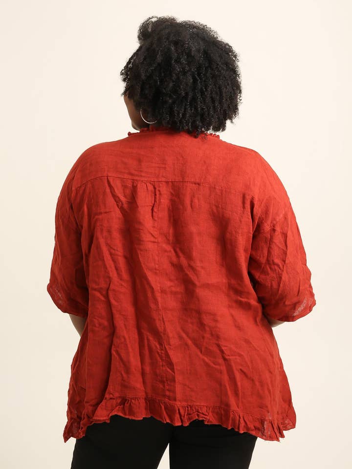 Lea & Luc - Grandes Tailles - Wholesale Tunic - Women's - Plus size linen tunic SKU 23661