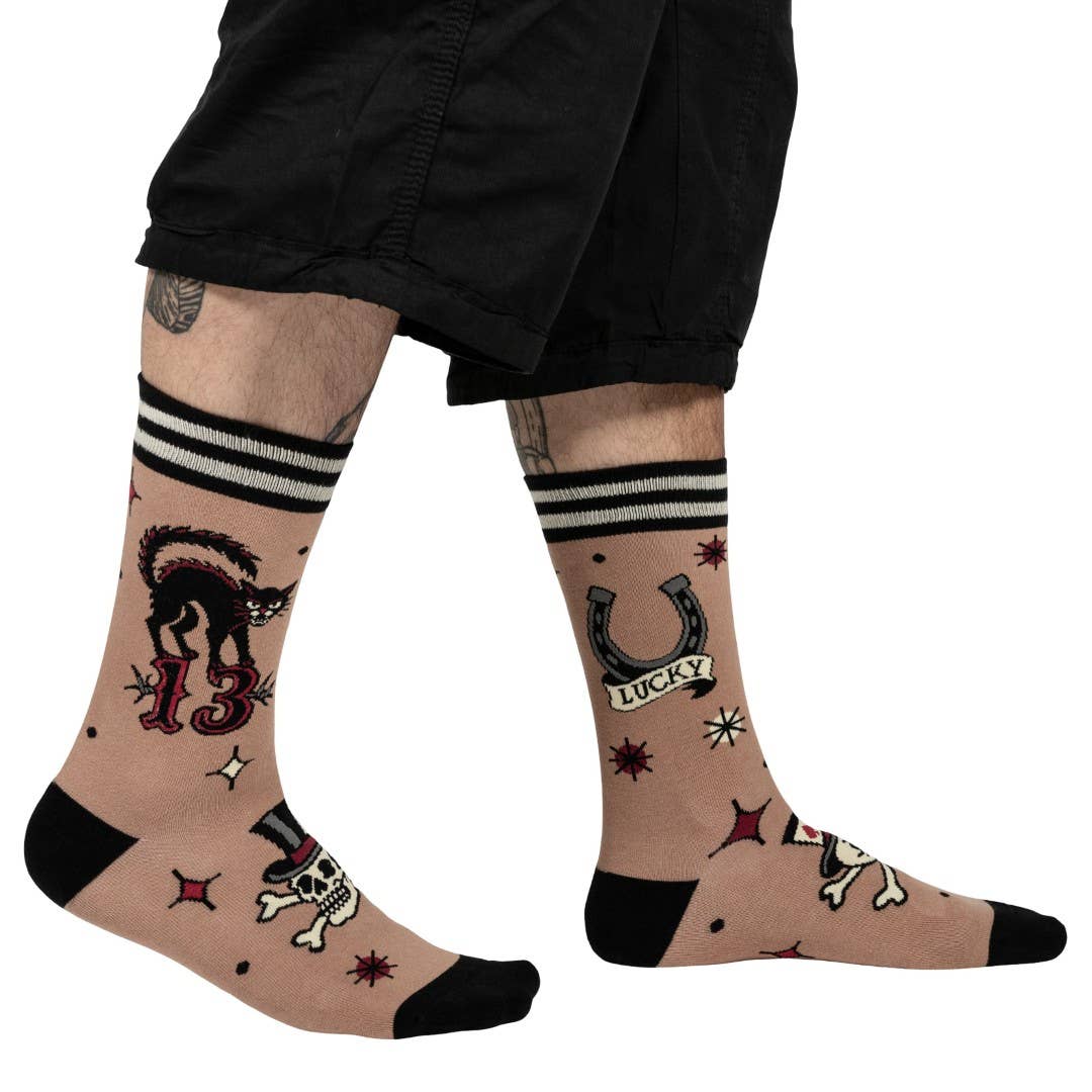 FootClothes LLC – wholesale Socks – Unisex – Superstitious Ink Crew Socks3