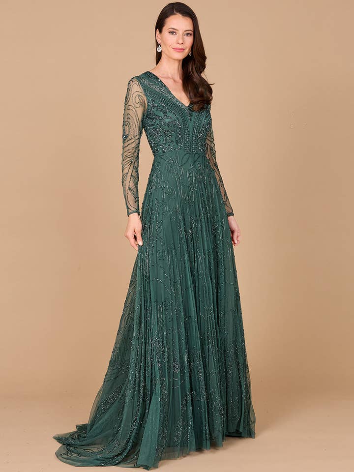 A-line Beaded Dress with Sleeves for wholesale by Lara New York