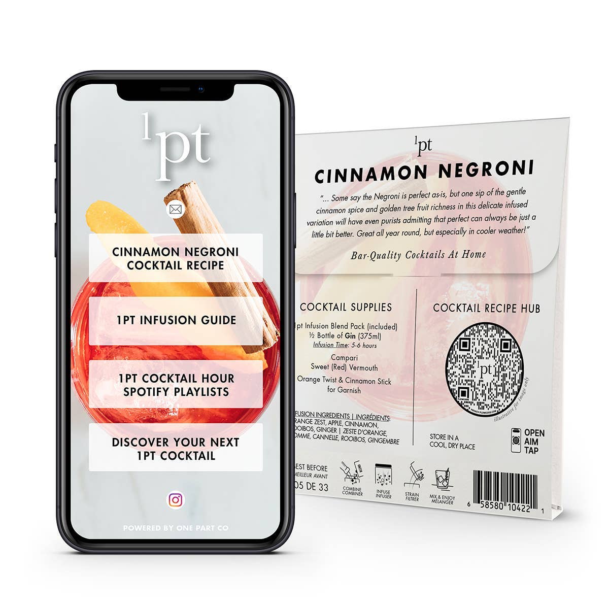 One Part Co. - Wholesale Cocktail Mix/Syrup - 1pt Cinnamon Negroni Cocktail Pack3