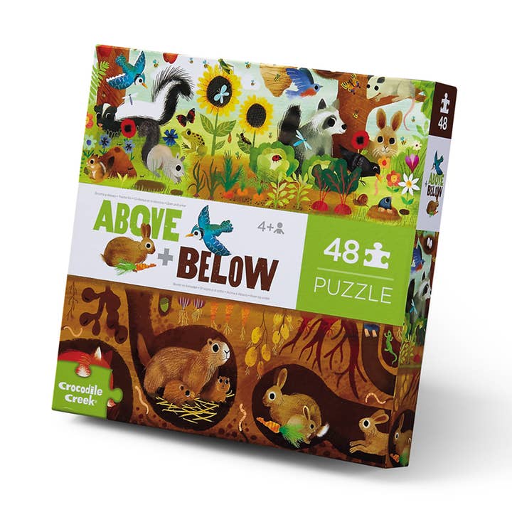 48-Piece Above + Below Puzzle - Backyard Friends for wholesale by Crocodile Creek Inc.